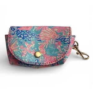 Lilly Pulitzer Dog Waste Bag Holder Splendor in the Sand w/Gold-tone Leash Clip